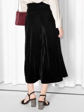 & other stories Velvet High Waisted Wide Leg Pants
